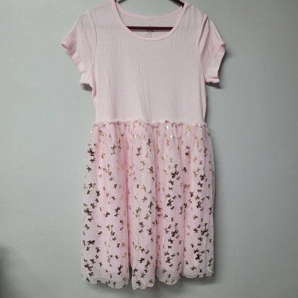 Wonder Nation Unicorn Dress Pink Gold Tulle Short Sleeve Girls XXL 18 Princess - Picture 1 of 8